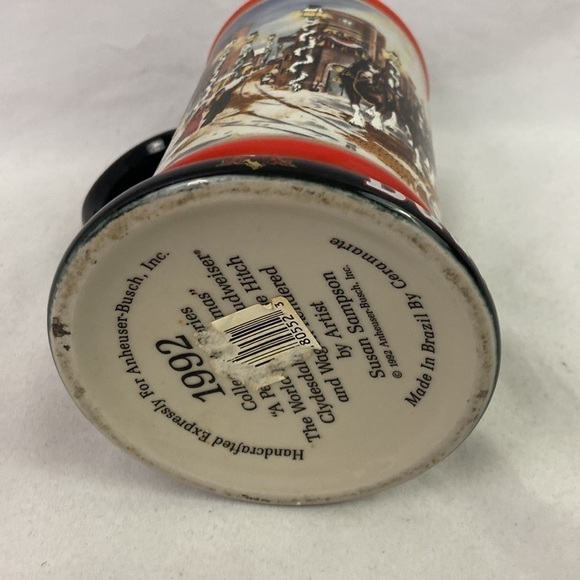 Vtg Budweiser Christmas Susan Sampson Beer Stein - Picture 8 of 8